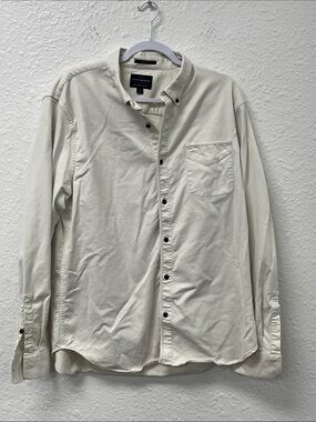 Lucky Brand Men's Cream Button-Down Shirt. #1234